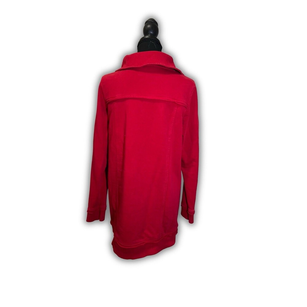 Soft Surroundings Pullover Red Snap Button Collar Size Large - Picture 3 of 5